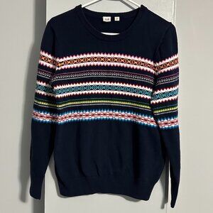 GAP Multicolor Patterned Crew Neck Sweater